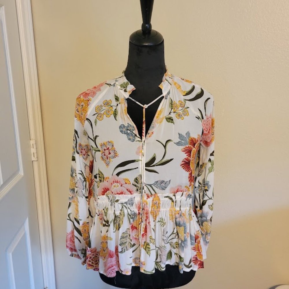 Loft multicolor floral blouse size Petites M